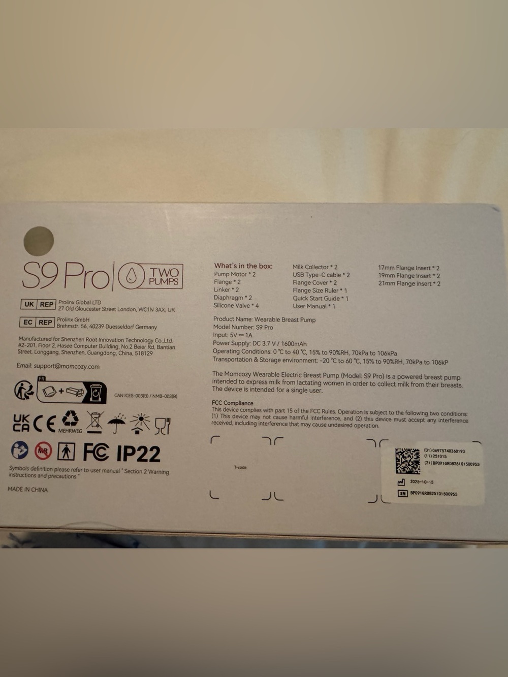 Momcozy Wearable Breast Pump - s9 Pro - Picture 3 of 3